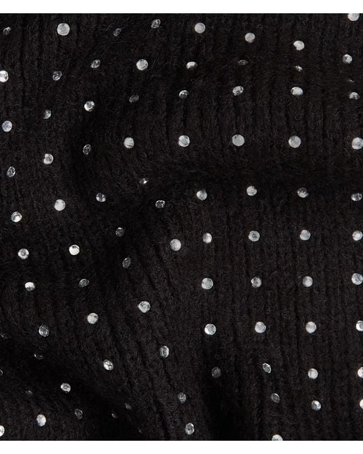 Karl Lagerfeld Black K/Signature Long Rhinestone Scarf