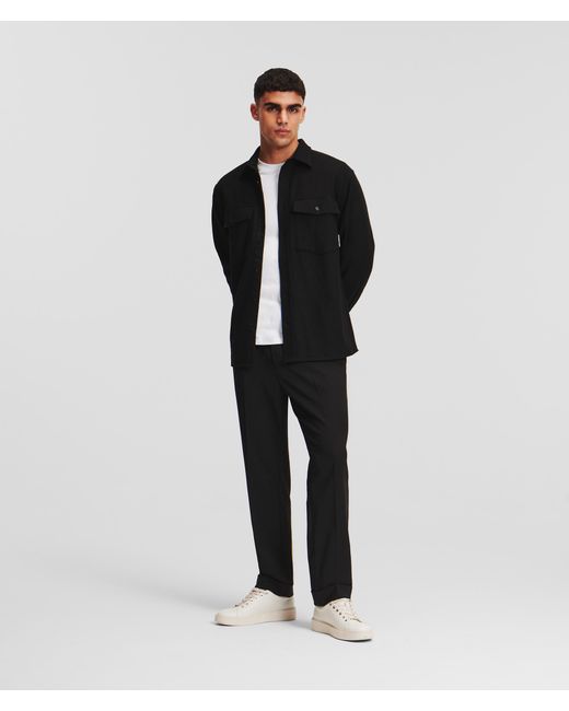 Karl Lagerfeld Black Wool-blend Overshirt for men