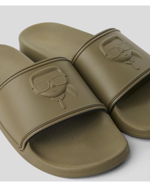 Karl Lagerfeld Green Ikon Nft Kondo Slippers for men