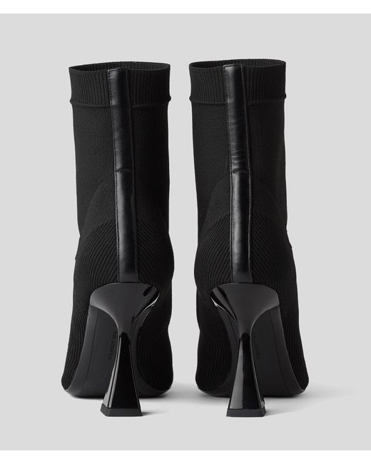Karl Lagerfeld Black Debut Ii Knit Ankle Boots