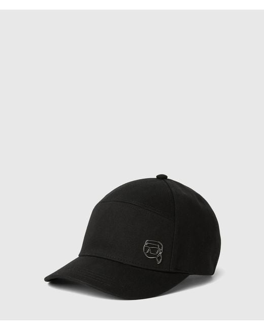 Karl Lagerfeld Black Ikon Pin Cap for men