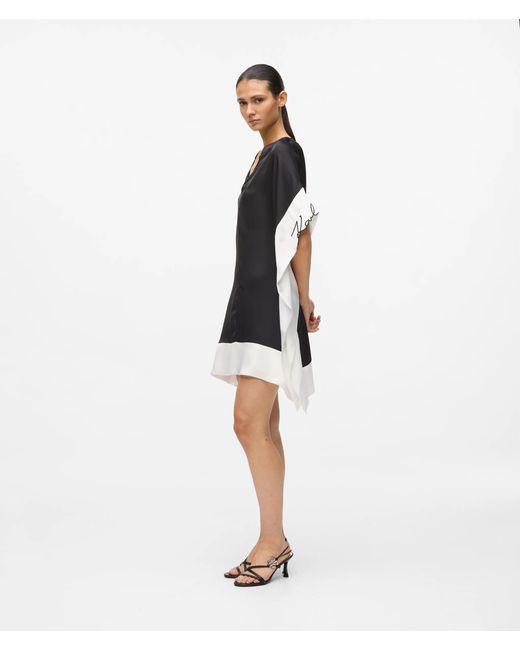 Karl Lagerfeld White Signature Wide Sleeve Dress