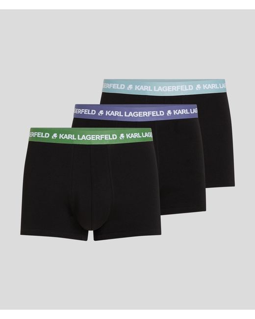 Karl Lagerfeld Black Karl Logo Trunks - 3 Pack for men