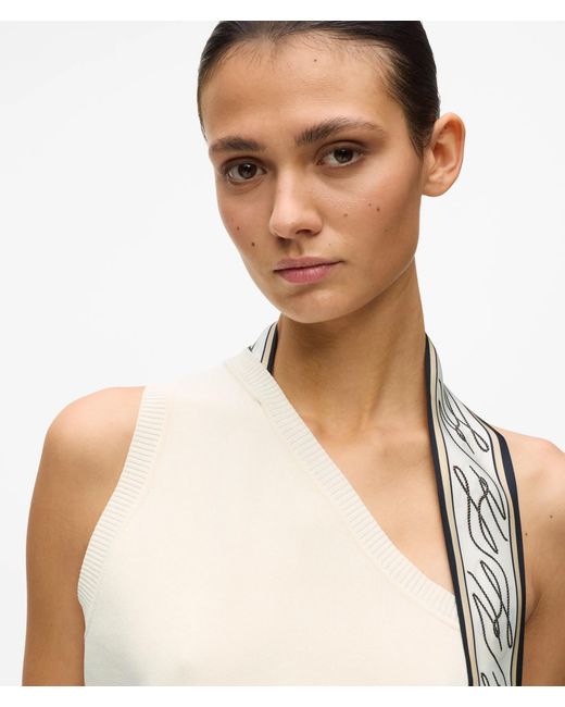 Karl Lagerfeld White Scarf Print Knit Top
