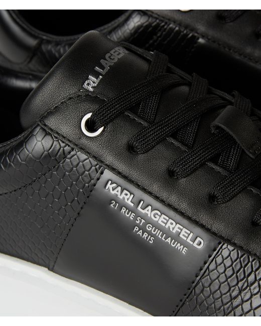 Karl Lagerfeld Black Rue St-guillaume Maxi Kup Python Sneakers for men