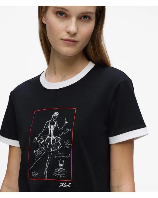 Karl Lagerfeld Black Le Ballet Slim-Fit T-Shirt
