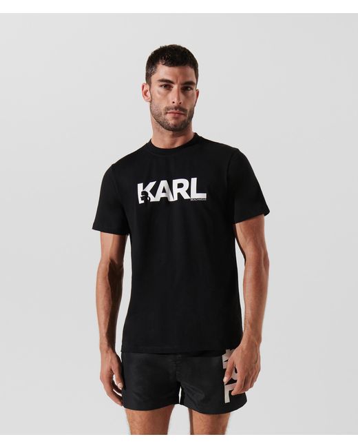 Karl Lagerfeld Black Karl Logo Beach T-shirt for men