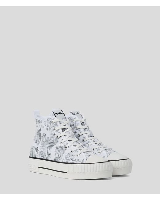 Karl Lagerfeld White Kl X Jorge Parra High-Top Sneakers