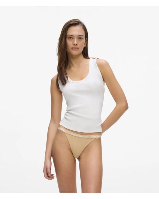 Karl Lagerfeld Natural Logo Brazilian Briefs – 3-Pack