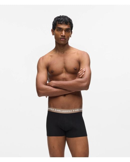 Karl Lagerfeld Black Contrast Waistband Trunks – 5-Pack for men
