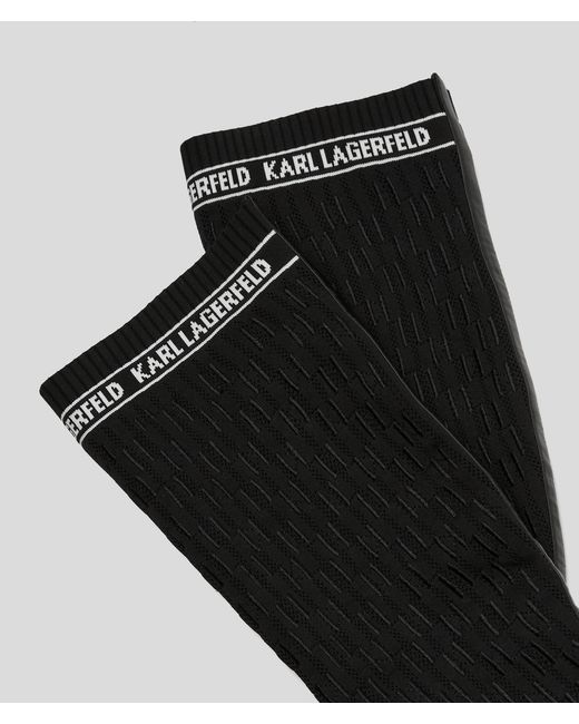 Karl Lagerfeld Black Pandara Kl Monogram Knee-high Boots