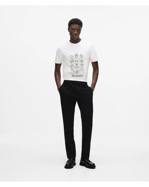 Karl Lagerfeld Black Tailored Punto Pants for men