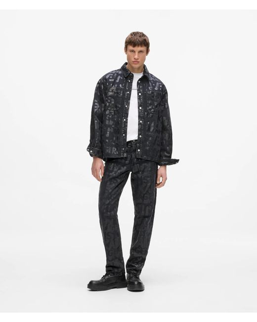 KL Jeans White Logo Print Straight Jeans for men