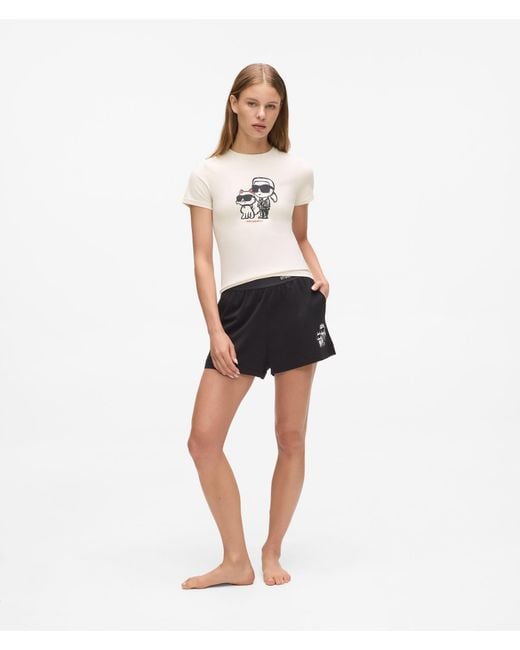 Karl Lagerfeld White Ikon Pajama T-Shirt