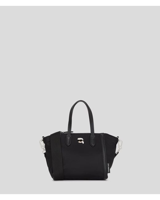 Karl Lagerfeld Black Ikon Nylon Small Tote Bag