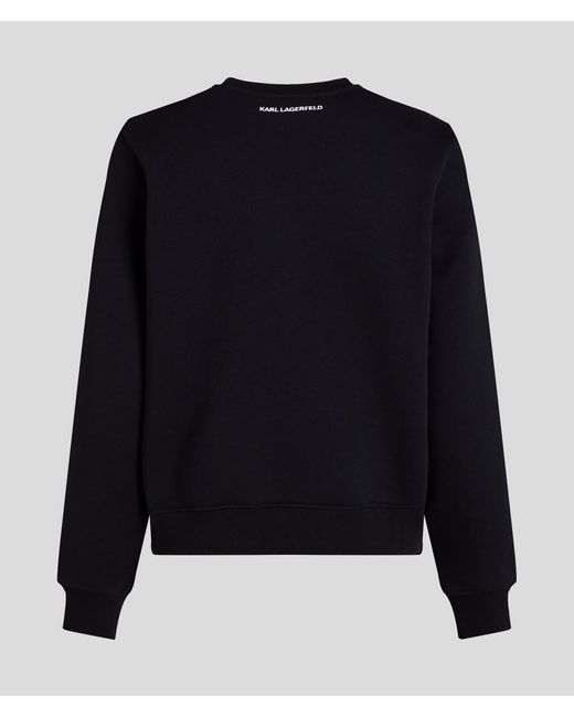 Karl Lagerfeld Black Bouclé Karl Profile Sweatshirt