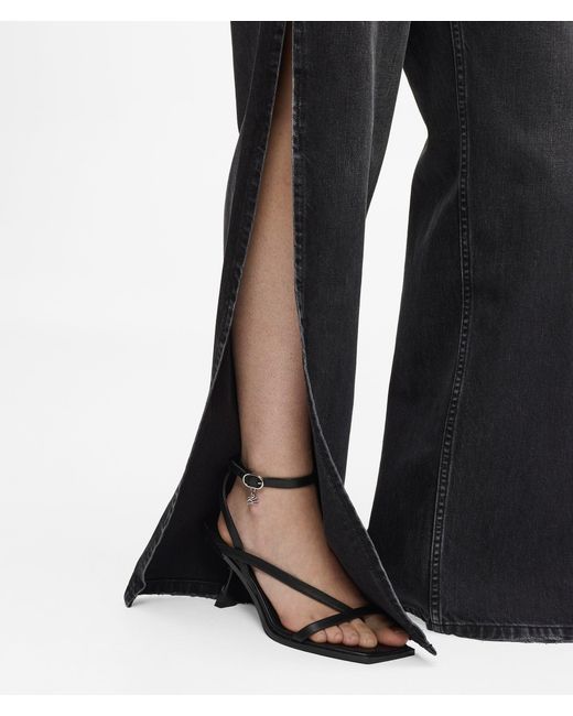 KL Jeans Blue Split-Leg High-Rise Straight Jeans