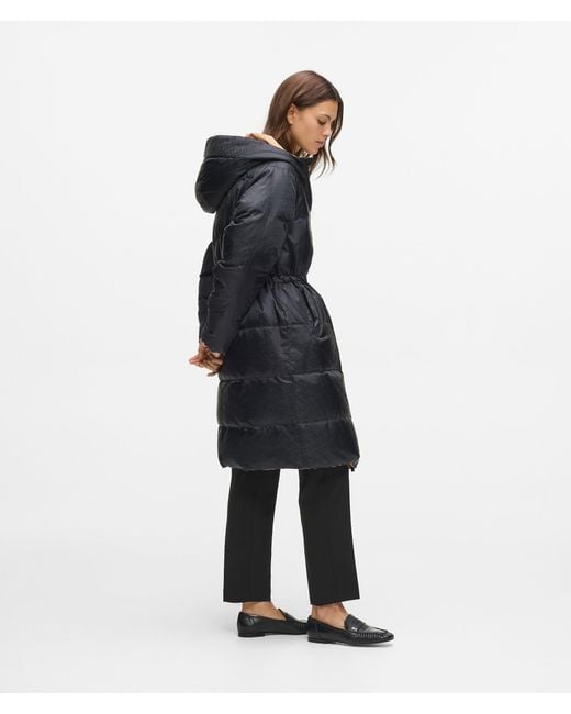 Karl Lagerfeld Black Reversible Long Puffer Jacket