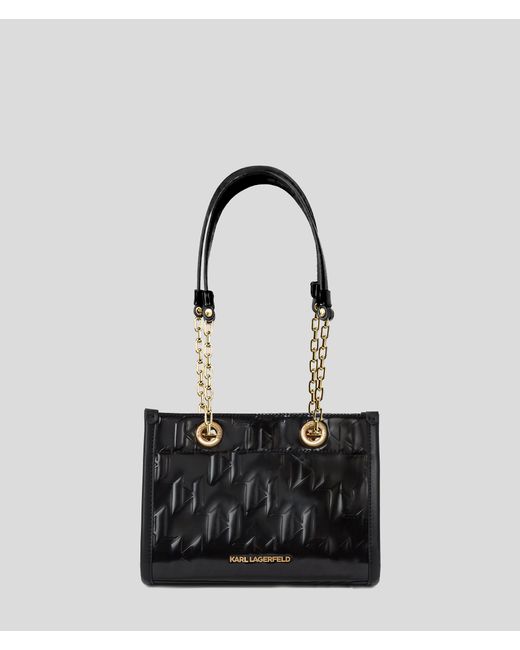 Karl Lagerfeld Black K/skuare Shiny Small Tote Bag