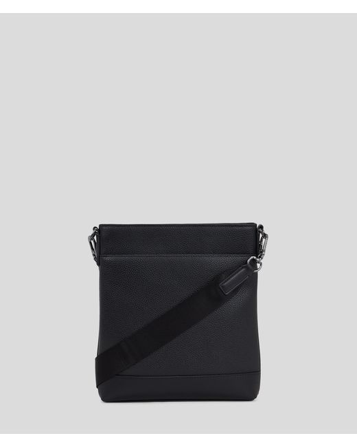 Karl Lagerfeld Black K/essential Flat Crossbody Bag for men