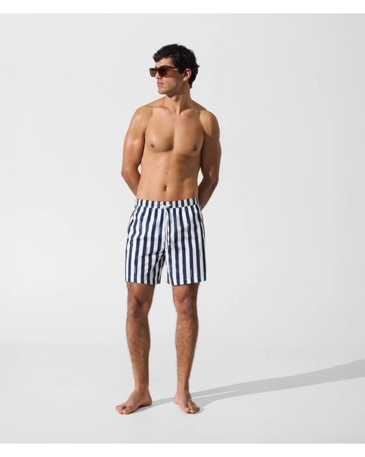 Karl Lagerfeld Blue Striped Medium Boardshorts for men