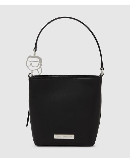 Karl Lagerfeld Black Ikon Smooth Bucket Bag