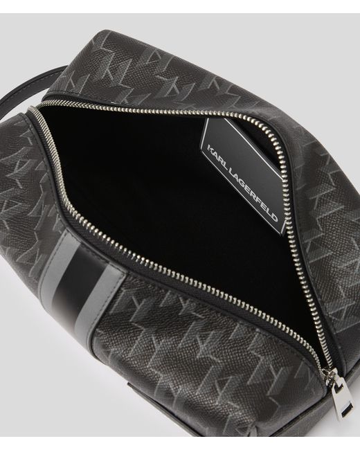 Karl Lagerfeld Gray K/kanvas Washbag for men