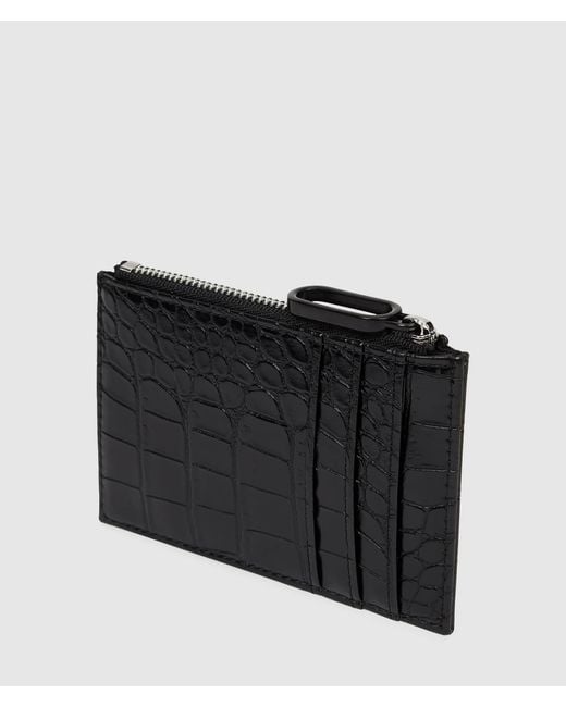 KL Jeans Black Metal Logo Croco Cardholder