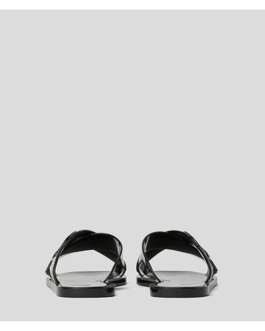 Karl Lagerfeld Black Ikon Nft Jelly Rhinestone Sandals