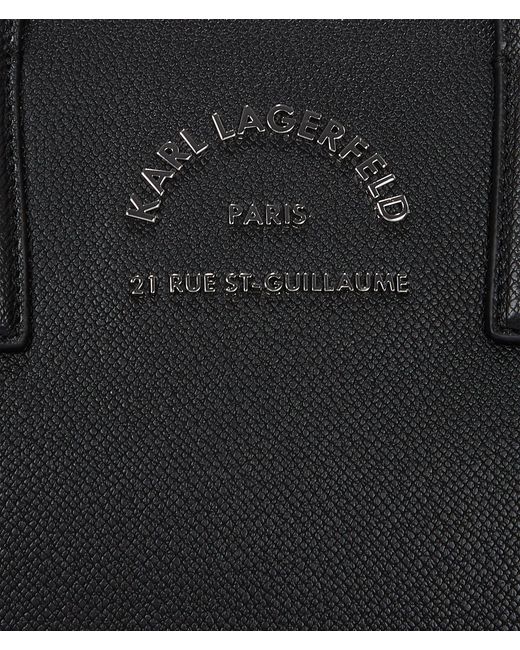 Karl Lagerfeld Black Rue St-Guillaume Metal Satchel Bag