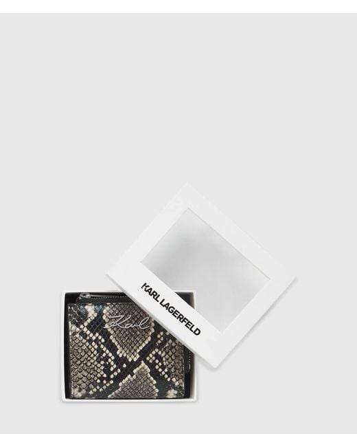 Karl Lagerfeld Black K/Signature Python Small Bifold Wallet