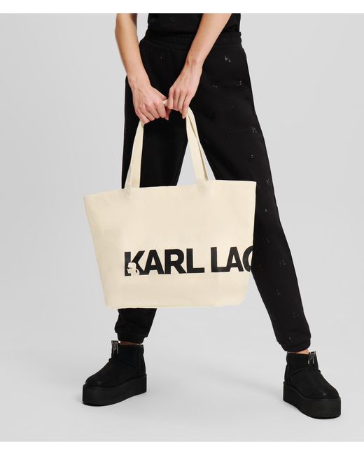 Karl Lagerfeld White K/essential Oversized Logo Shopper