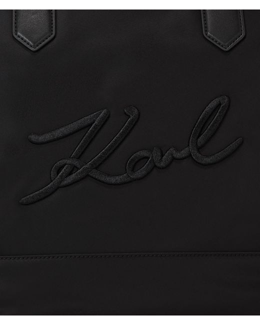 Karl Lagerfeld Black K/signature Nylon Medium Tote Bag