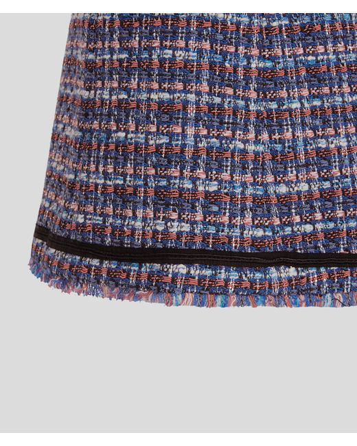 Karl Lagerfeld Blue Bouclé A-line Mini Skirt
