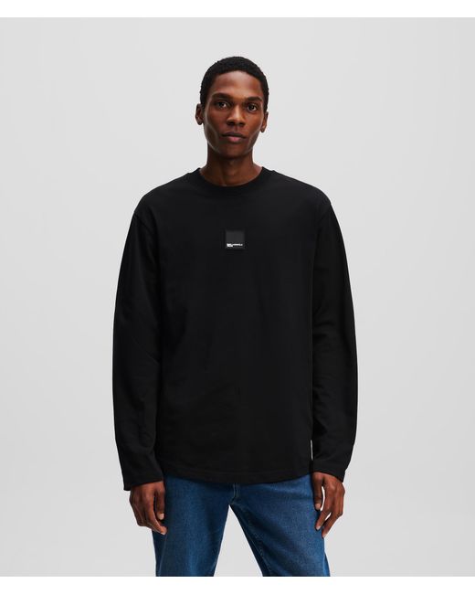 Karl Lagerfeld Black Long-sleeved T-shirt for men