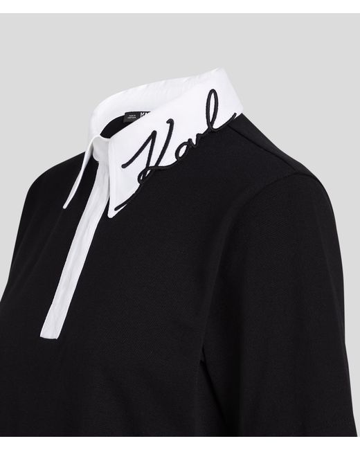 Karl Lagerfeld Black Karl Signature Polo Shirt