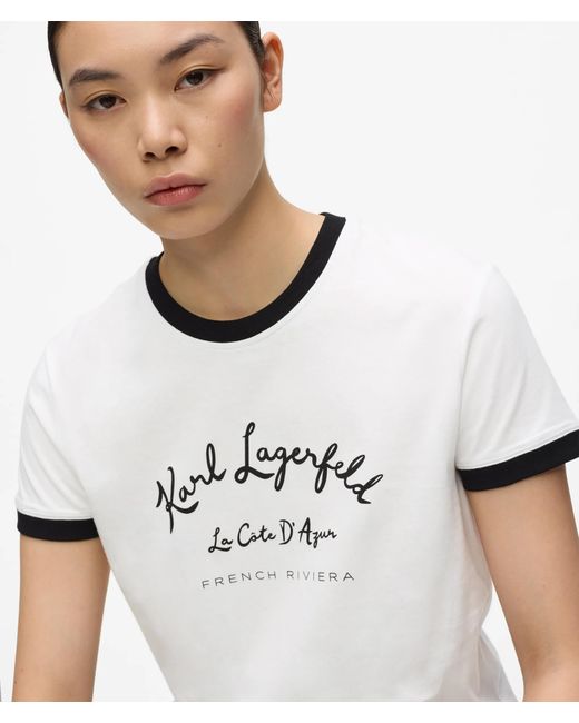 Karl Lagerfeld White Côte D'Azur T-Shirt