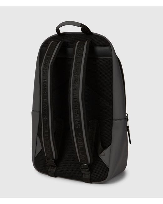 KL Jeans Black Coated Technical-Leather Backpack for men