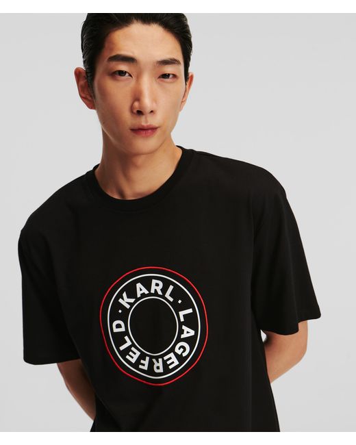 Karl Lagerfeld Black Circle Logo T-shirt for men