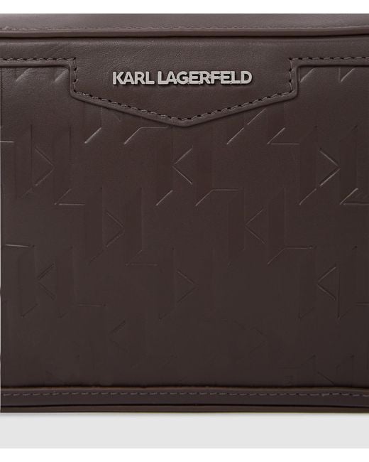 Karl Lagerfeld Black K/Loom Leather Camera Bag for men
