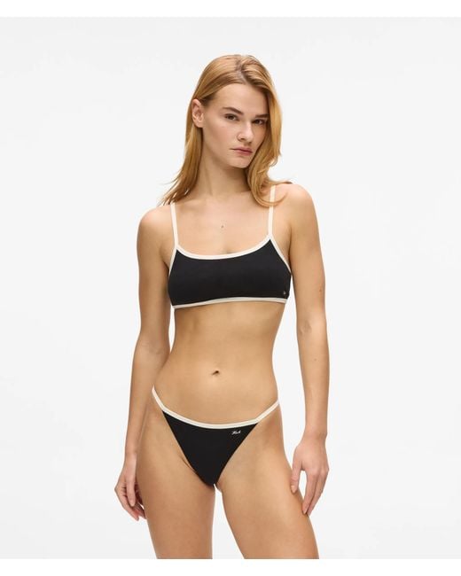 Karl Lagerfeld Black Signature Thong