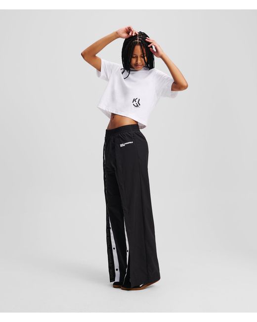 KL Jeans White Monogram Cropped T-Shirt