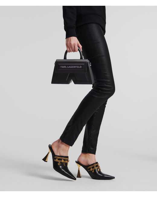 Karl Lagerfeld Ikon K Small Leather Crossbody Bag in Black Lyst UK