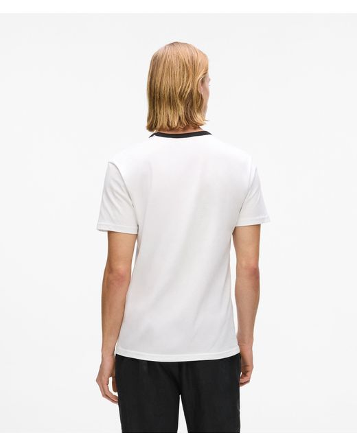Karl Lagerfeld White Monogram Slim T-Shirt for men