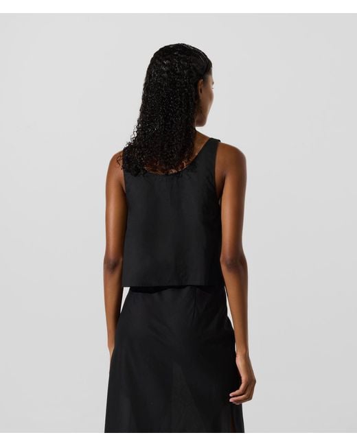 Karl Lagerfeld Black Tie-Front Beach Top