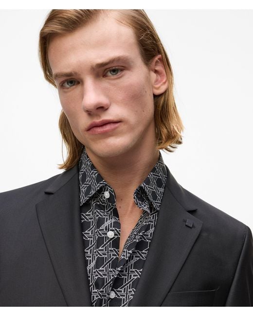 Karl Lagerfeld Black Slim-Fit Blazer for men