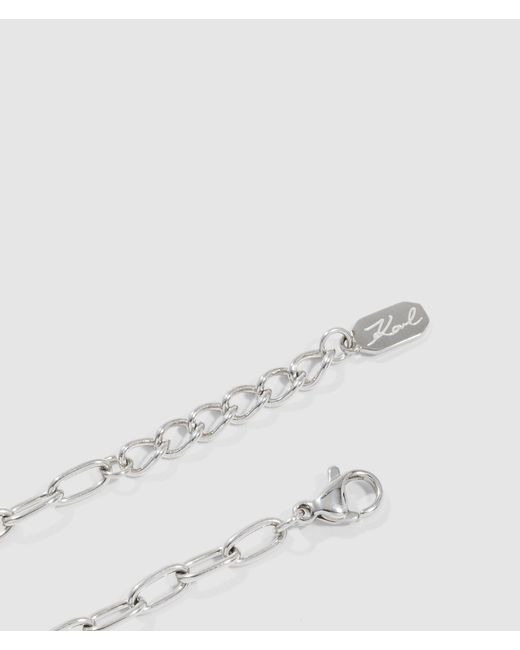 Karl Lagerfeld White Pavé Charm Bracelet