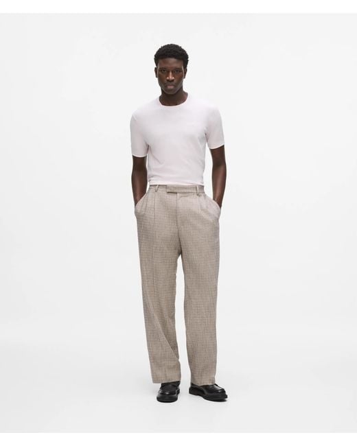 Karl Lagerfeld White Straight-Leg Tailored Pants for men
