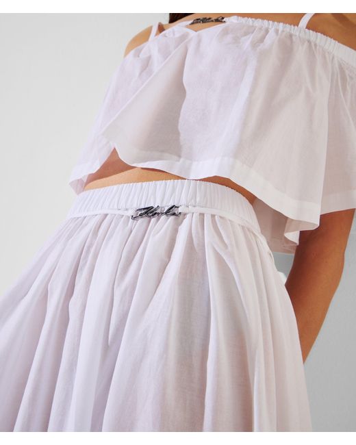 Karl Lagerfeld White K/Signature Beach Maxi Skirt