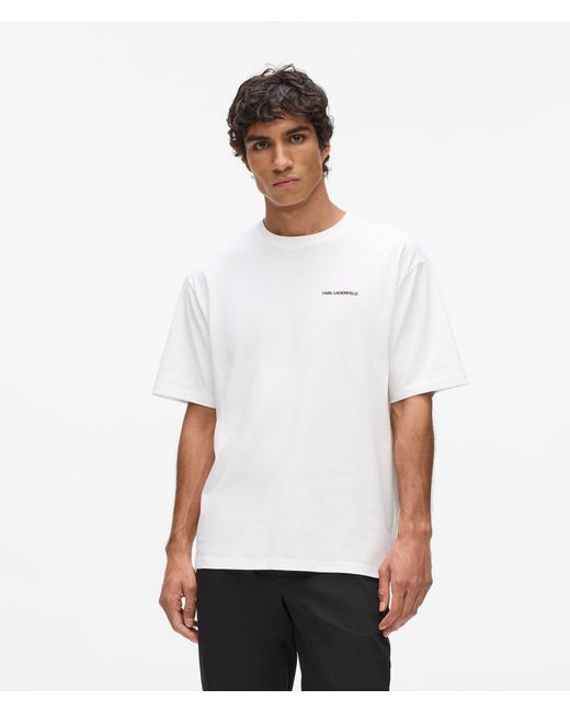 Karl Lagerfeld White Rue St-Guillaume Relaxed T-Shirt for men